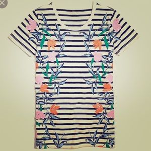 J. Crew Striped Flower Collector Tee 🌸